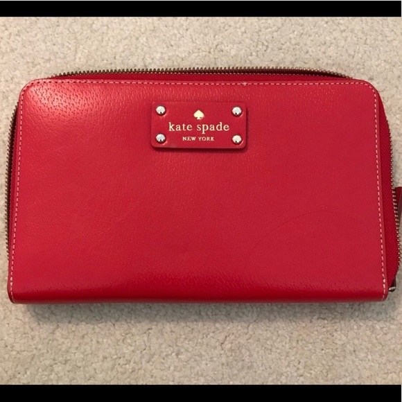 kate spade Handbags - Authentic Kate Spade Red Travel Wallet ♠️